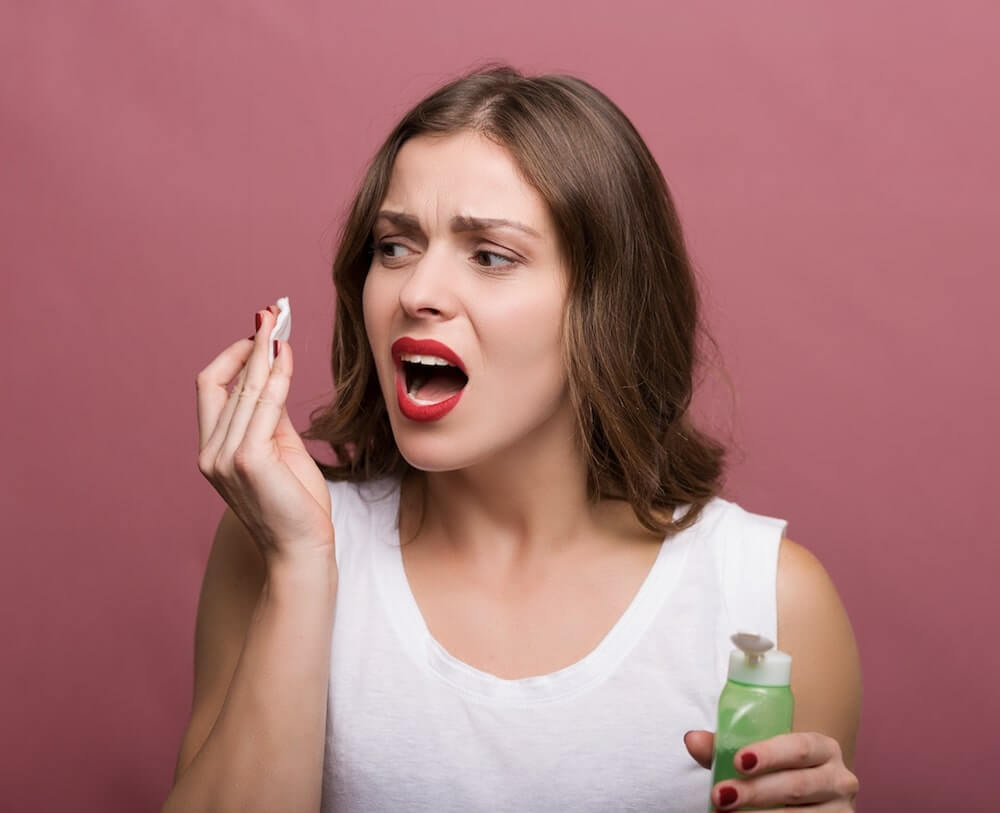 Is toner supposed to burn? An image of a woman showing signs of a toner burn